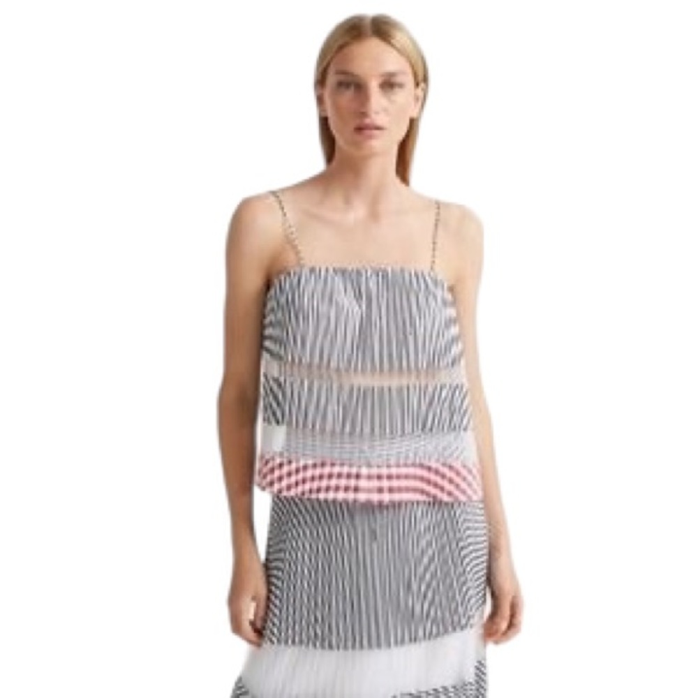 NWOT Club Monaco Striped Sunburst Tank Top M